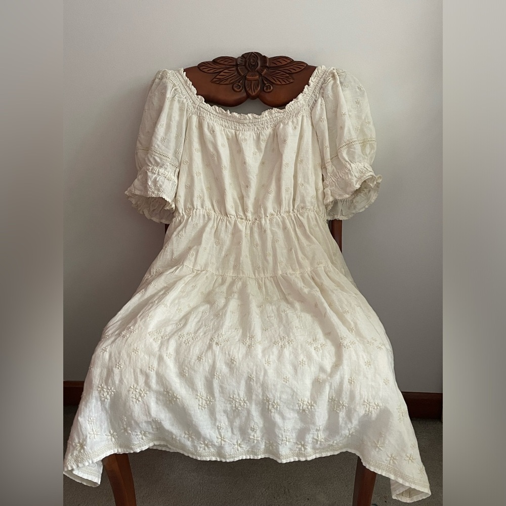 White Lacey Peasant Dress